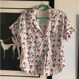 NWOT! Anthropologie Pilcro cotton floral button up shirt. Small.